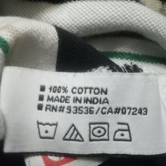 ECKO UNLIMITED | 100% Cotton Vintage Polo Green/Black/Tan Striped Shirt | Large - Picture 5 of 6